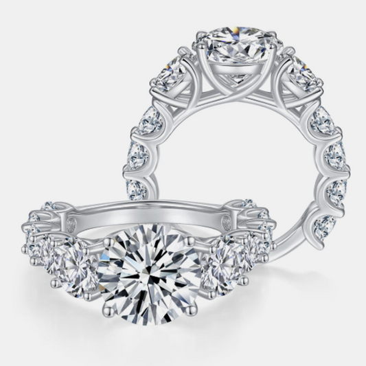 11 Stone 8 Carat Graduated Moissanite Ring