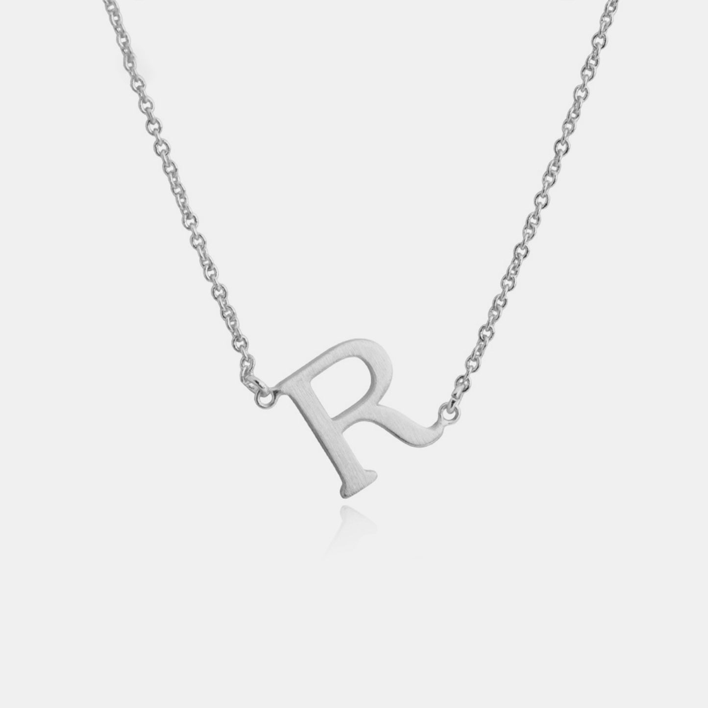 Initial Pendant Station Necklace Q-V