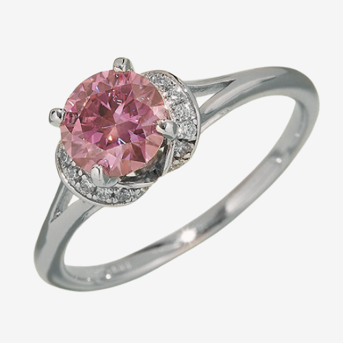 Moissanite Split Shank Ring -Blue/Pink/Yellow