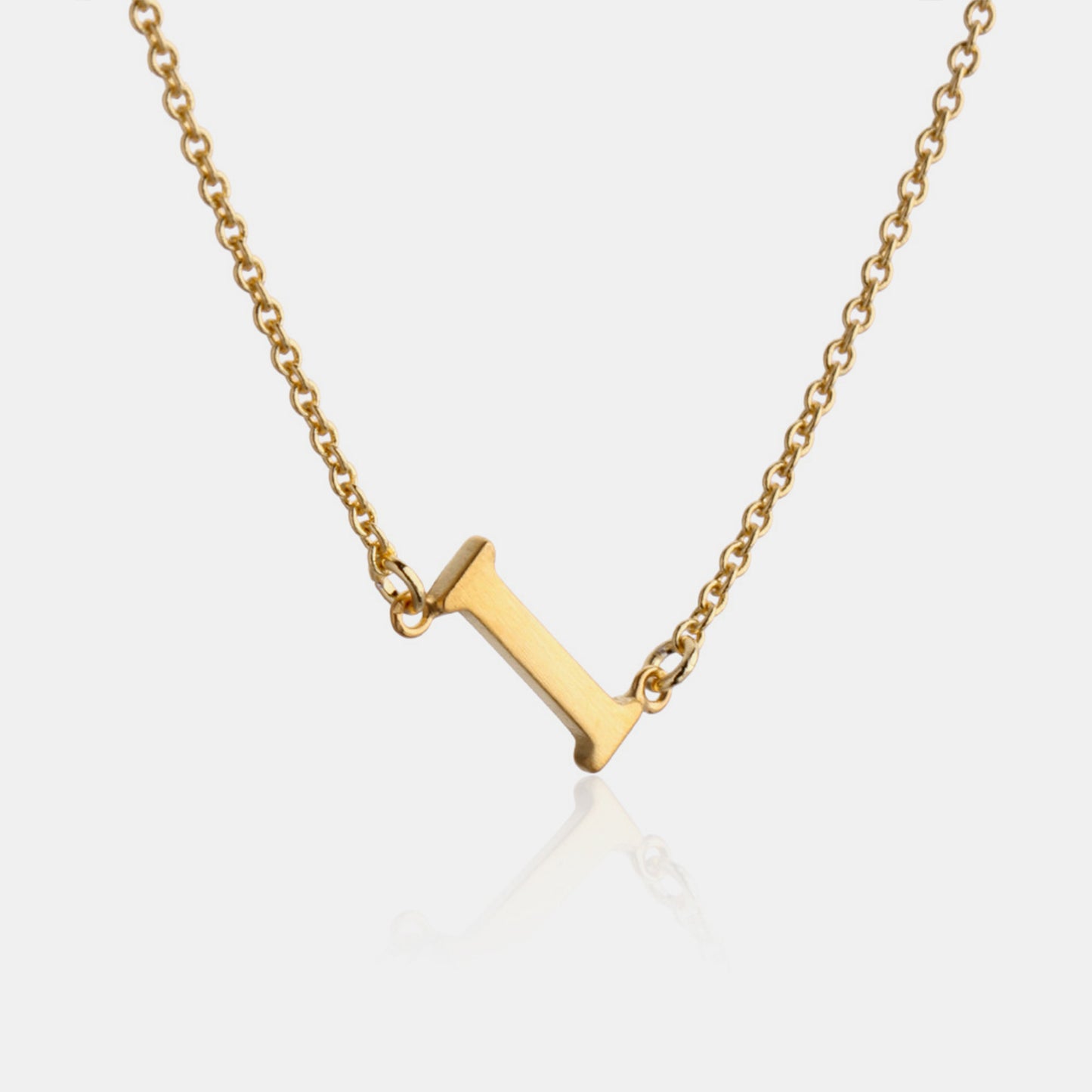 Initial Pendant Station Necklace F-J