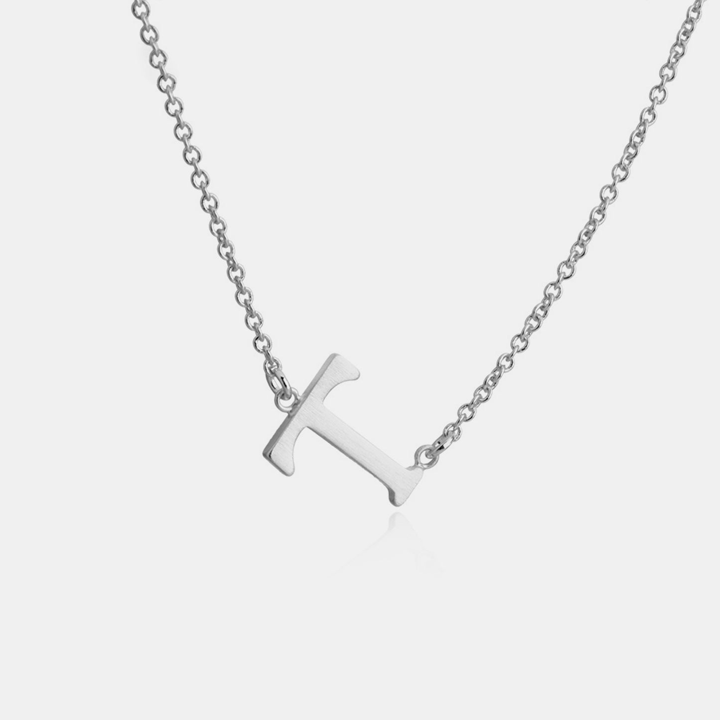 Initial Pendant Station Necklace Q-V