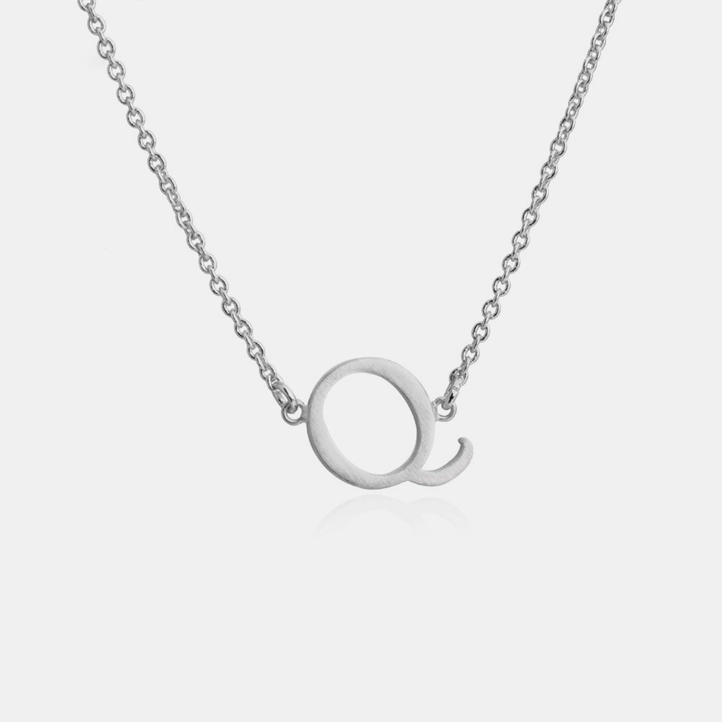 Initial Pendant Station Necklace Q-V