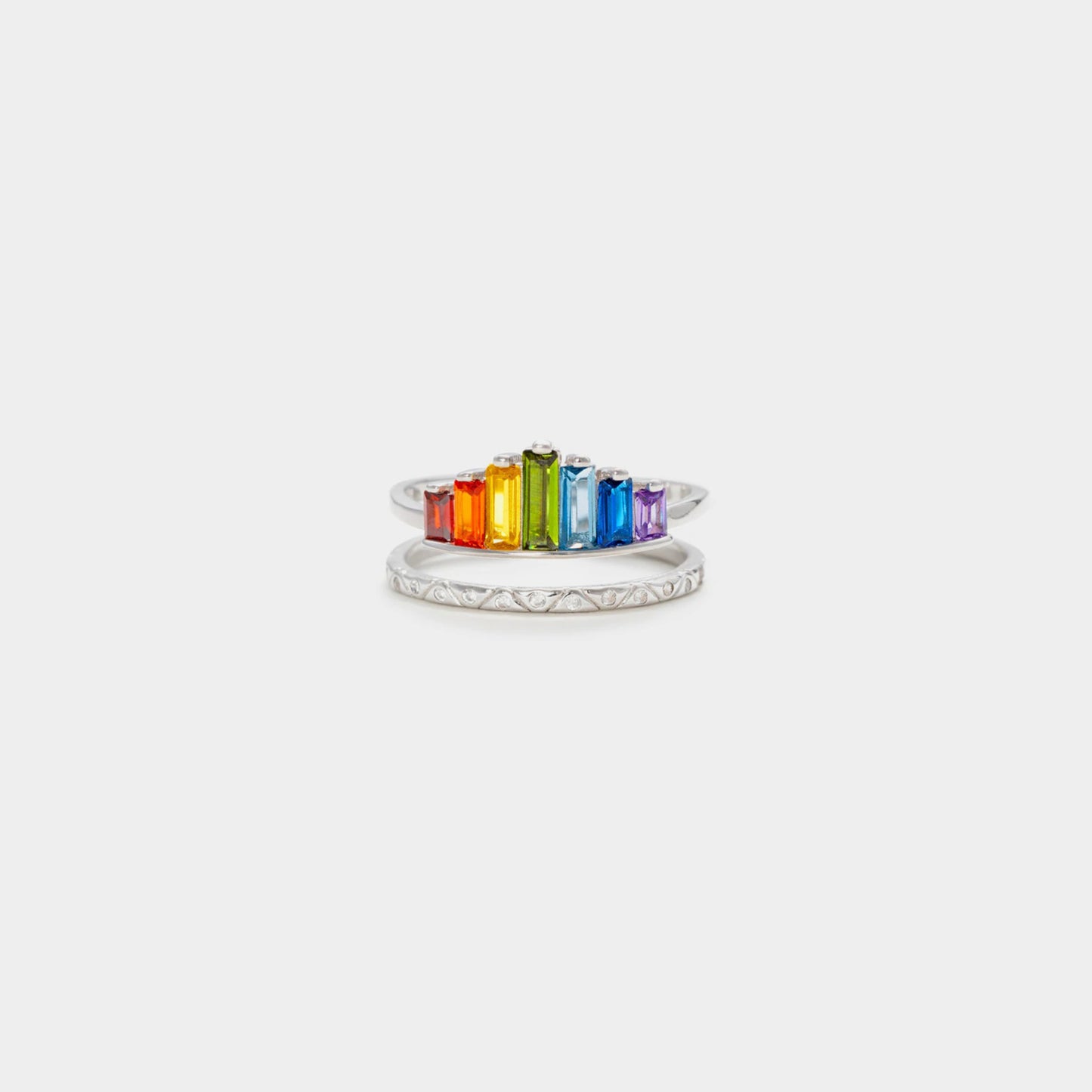 Sterling Silver Double-Layered Pride Crown Ring