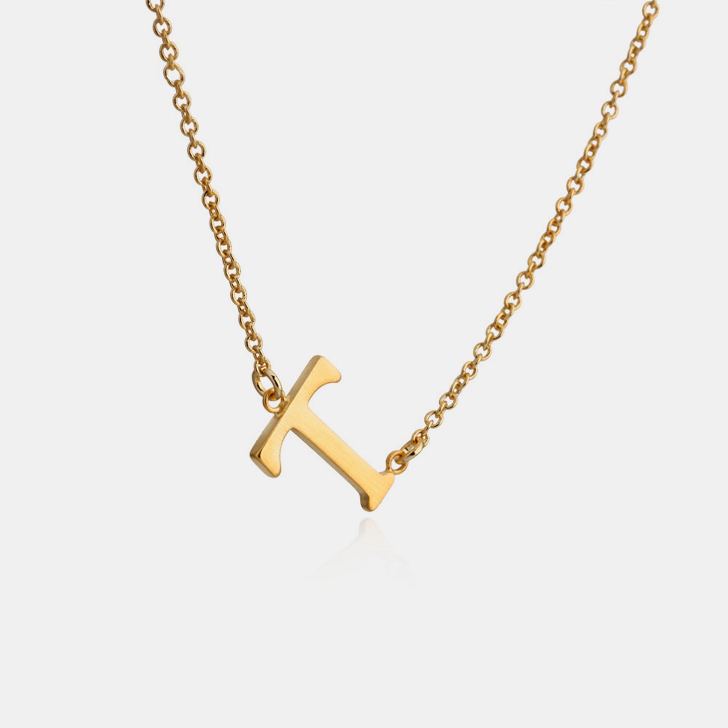 Initial Pendant Station Necklace Q-V