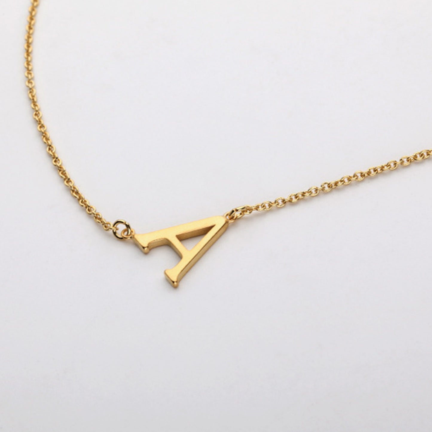 Initial Pendant Station Necklace A-E