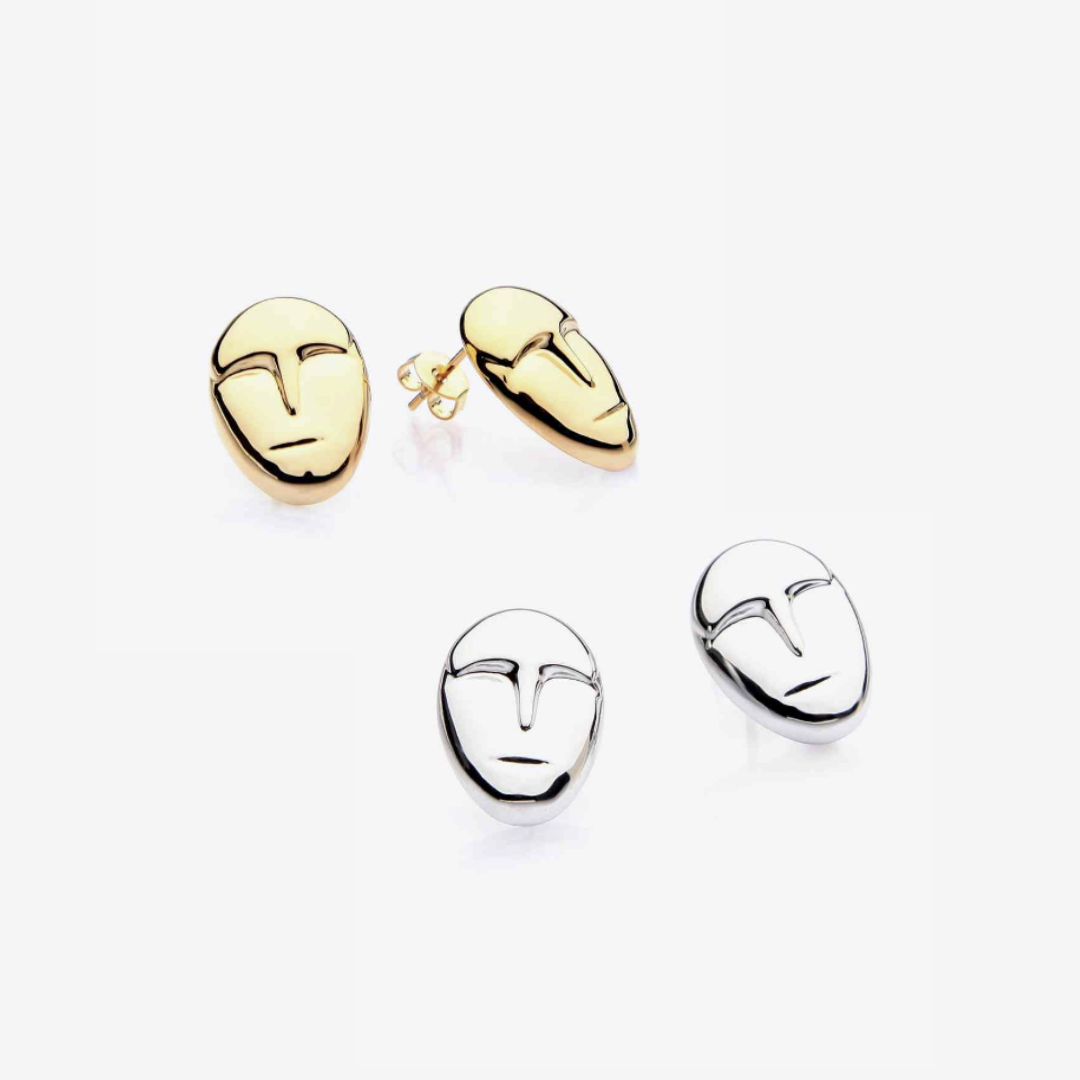 Mask Face Stud Earrings