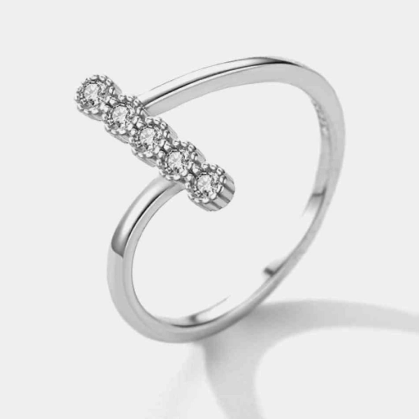 Five Stone Zircon Sterling Silver Ring