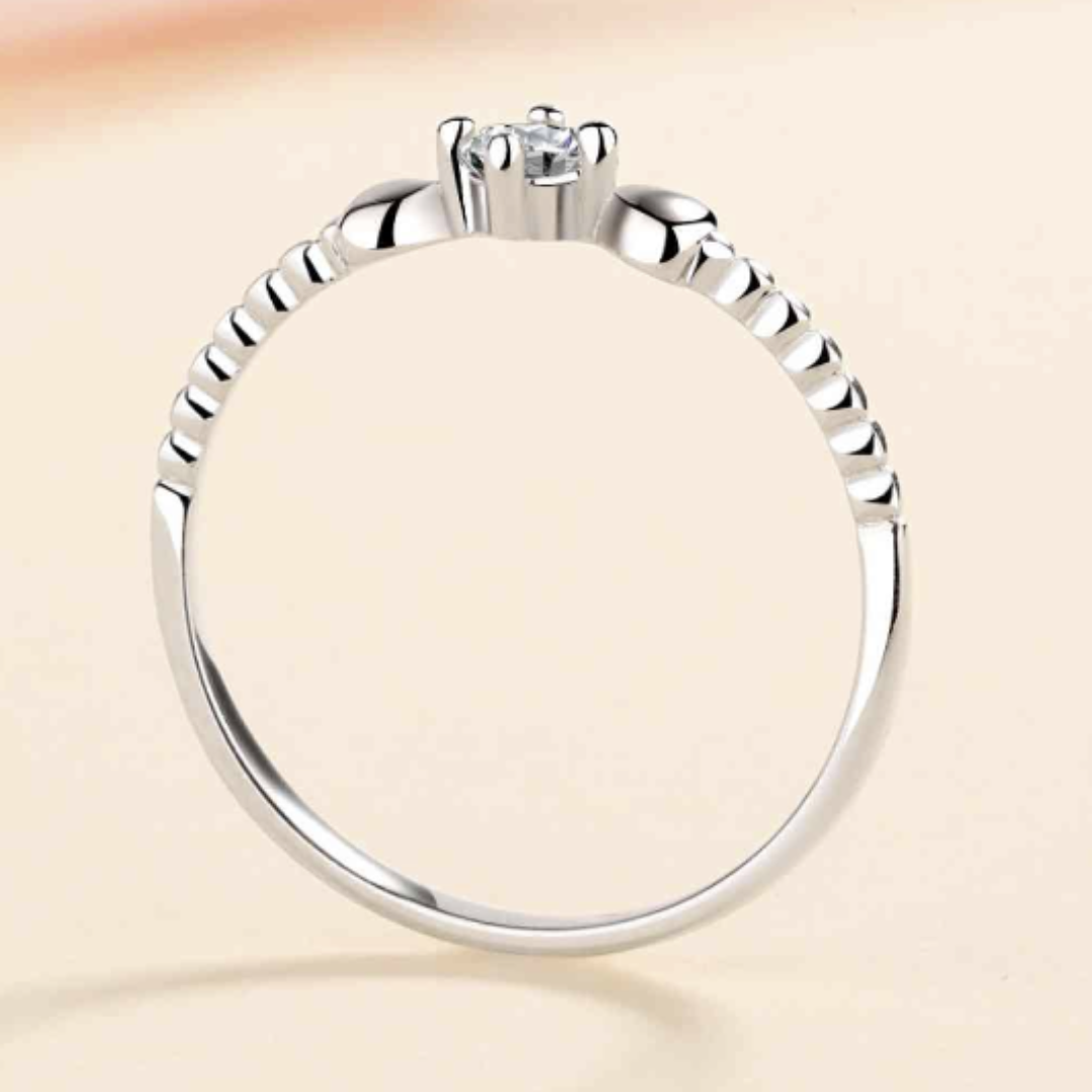 Moissanite Heart Sterling Silver Ring