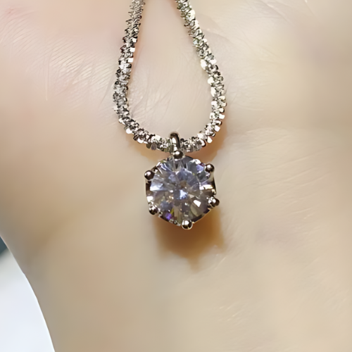 1 Ct Moissanite Sparkling Margarita Chain Necklace