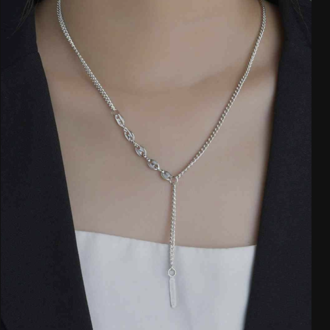 Mélange Mixed Chain Lariat Necklace Set