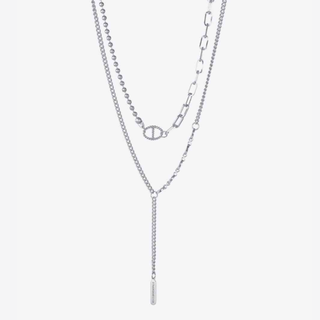 Mélange Mixed Chain Lariat Necklace Set