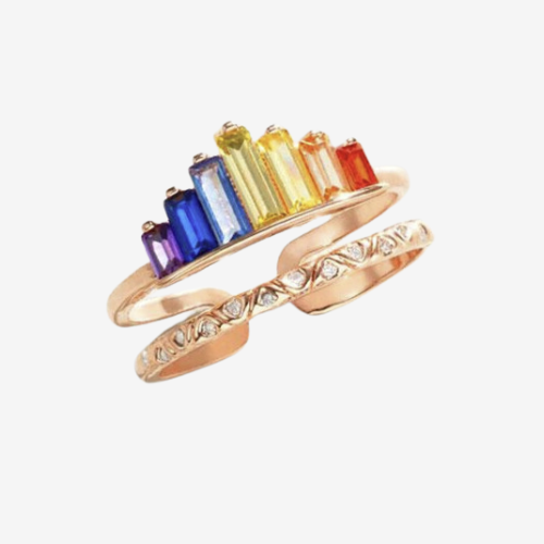 Sterling Silver Double-Layered Pride Crown Ring