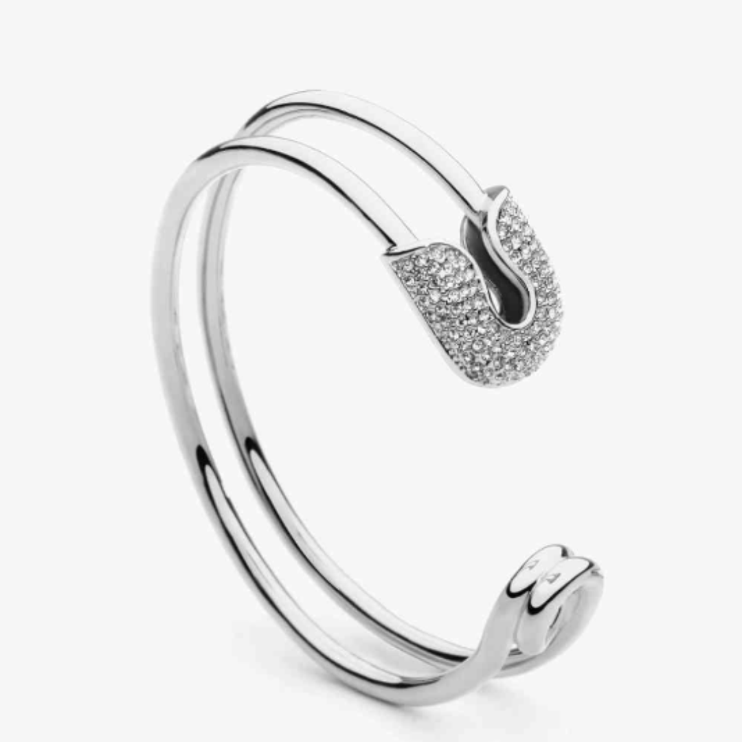 Sparkle Safety Double Hoop Bracelet- Gold/Silver