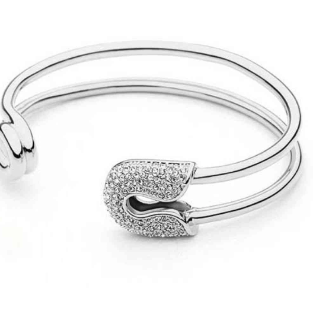 Sparkle Safety Double Hoop Bracelet- Gold/Silver