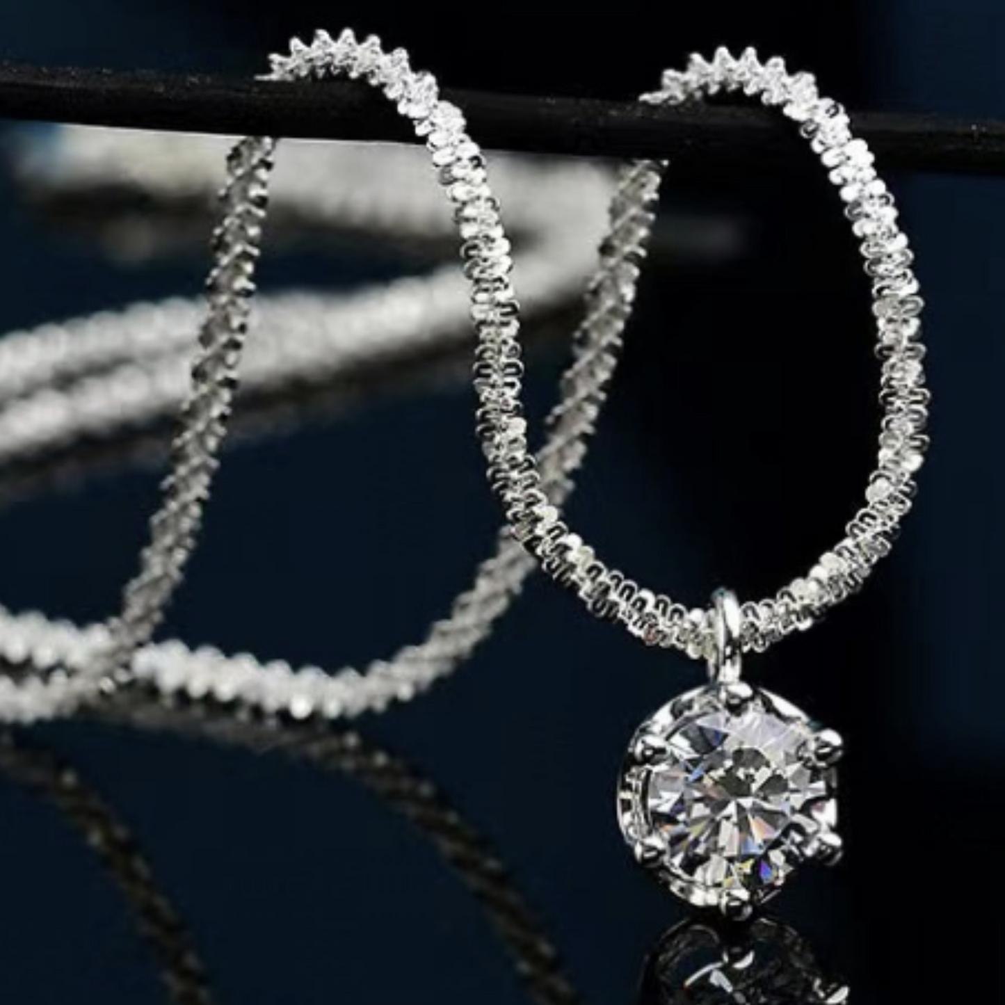 1 Ct Moissanite Sparkling Margarita Chain Necklace