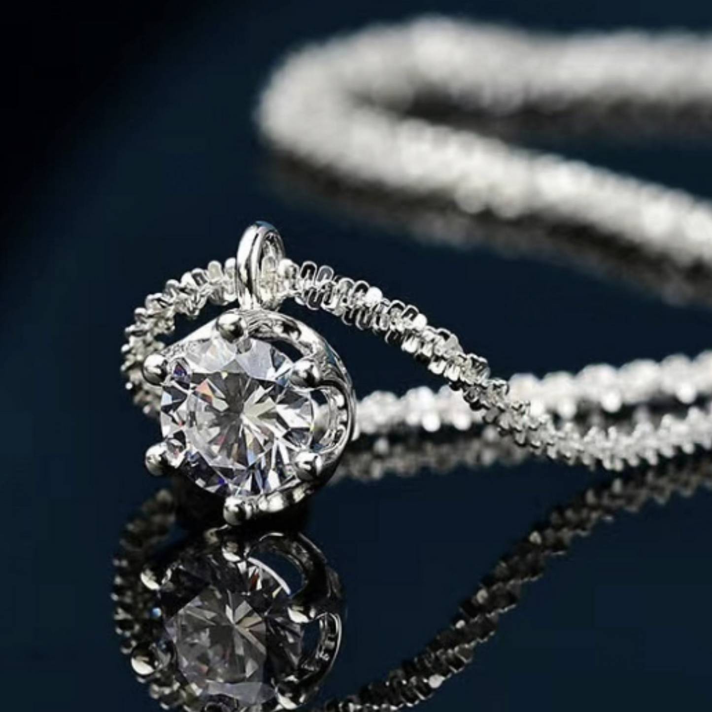 1 Ct Moissanite Sparkling Margarita Chain Necklace