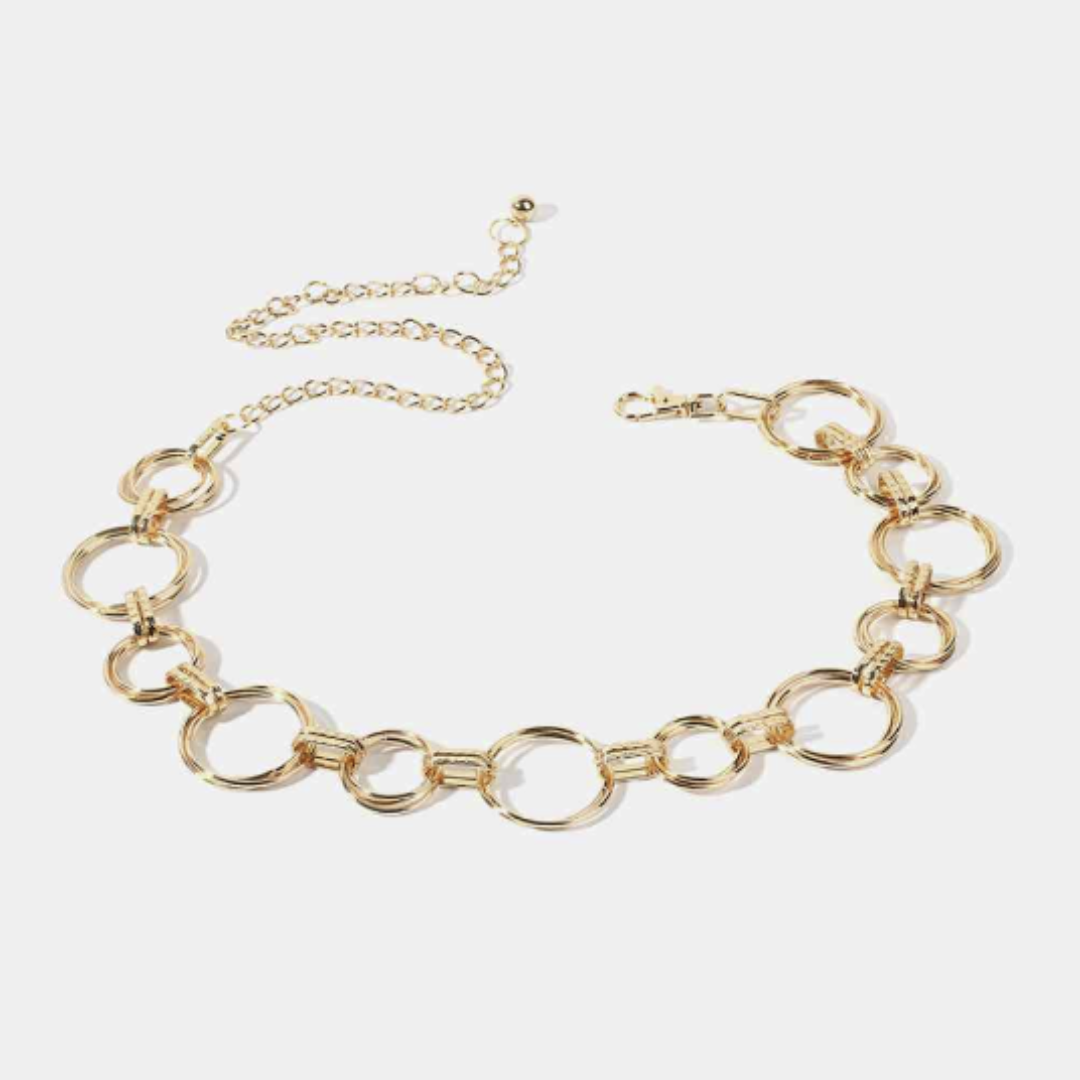 Triple Hoops Link Chain Belt - Gold/Silver