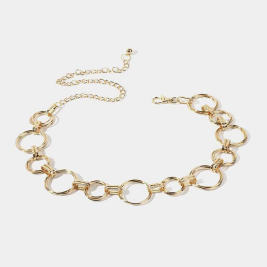 Triple Hoops Link Chain Belt - Gold/Silver