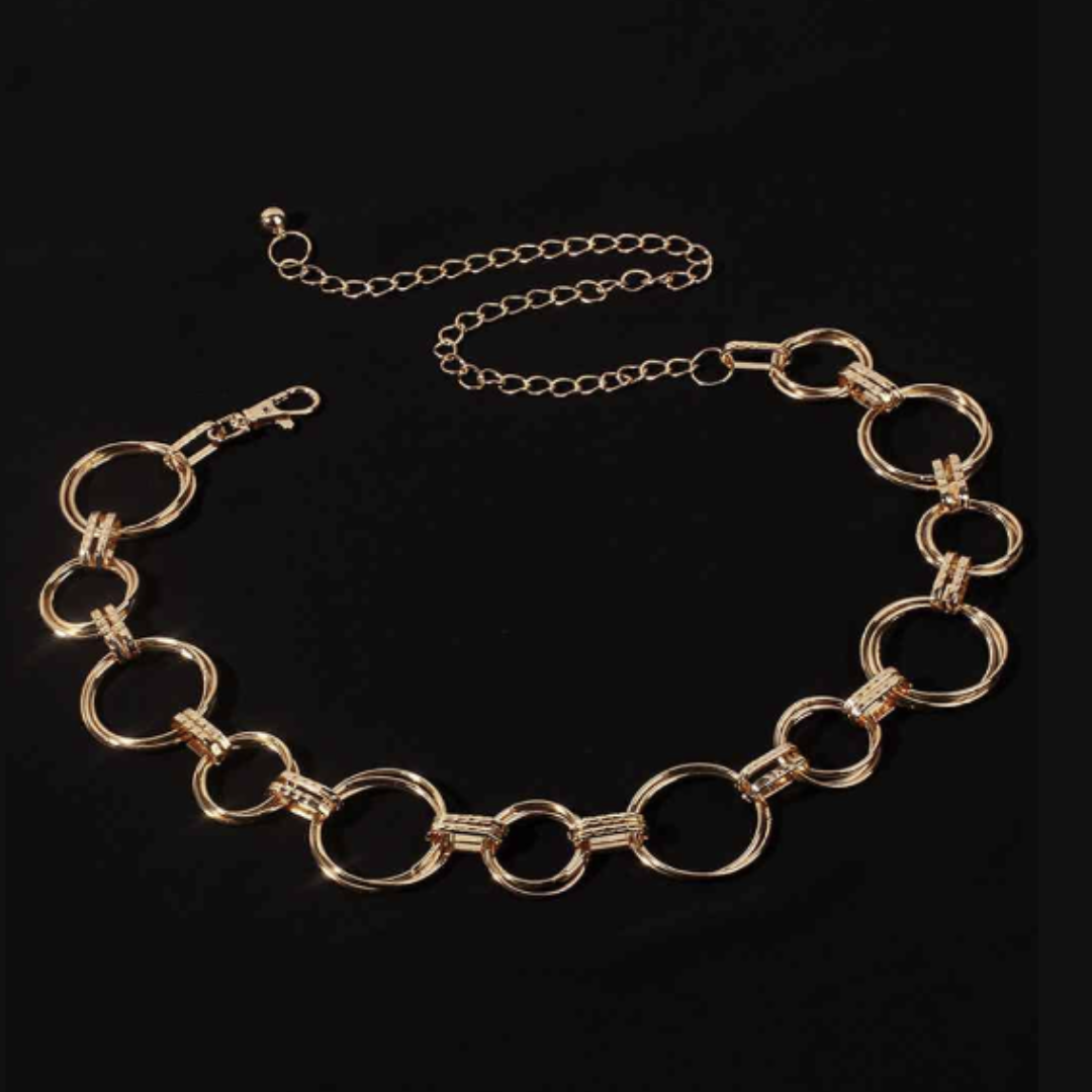 Triple Hoops Link Chain Belt - Gold/Silver