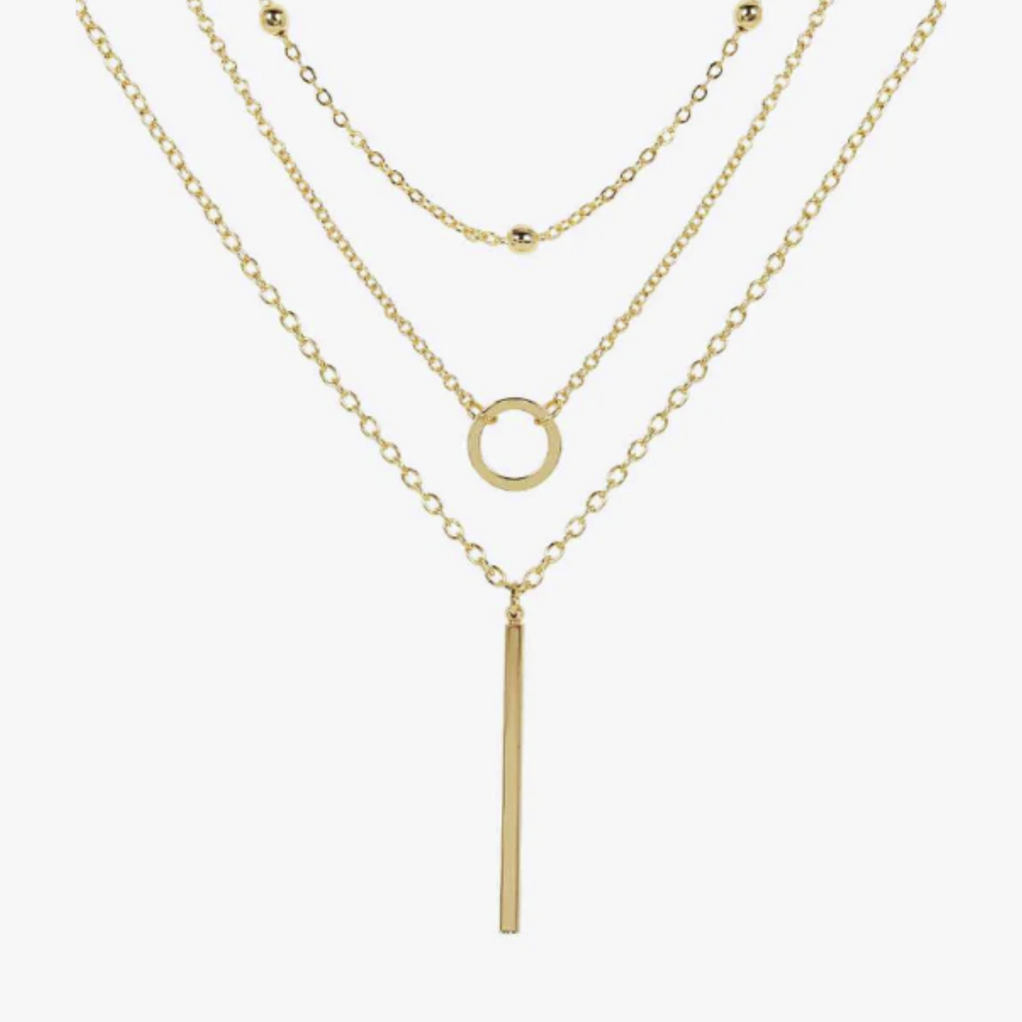 Three-Piece Chain Hoop and Lariat Necklace Set