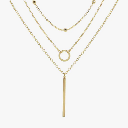 Three-Piece Chain Hoop and Lariat Necklace Set