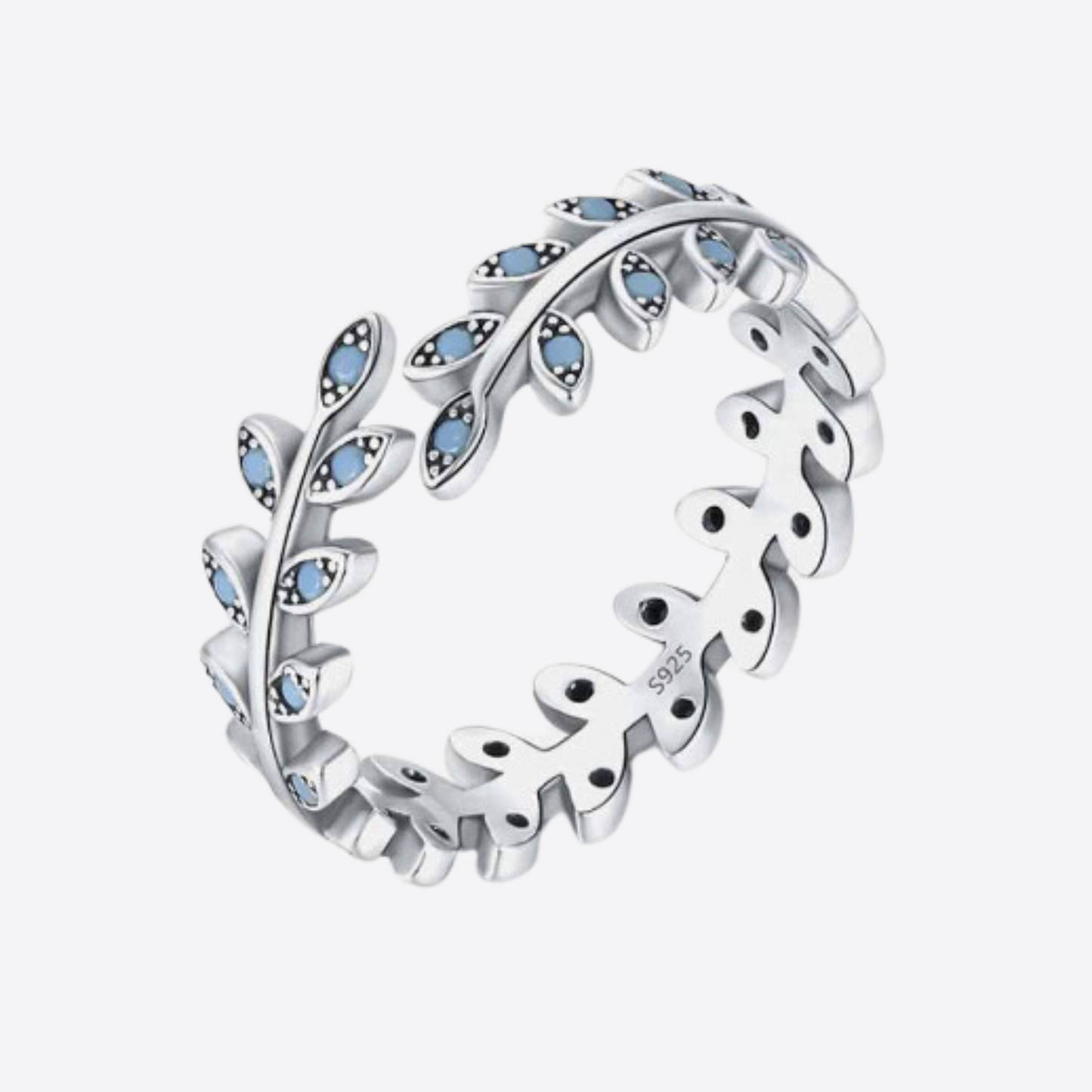 Turquois Leaf Sterling Silver Bypass Ring