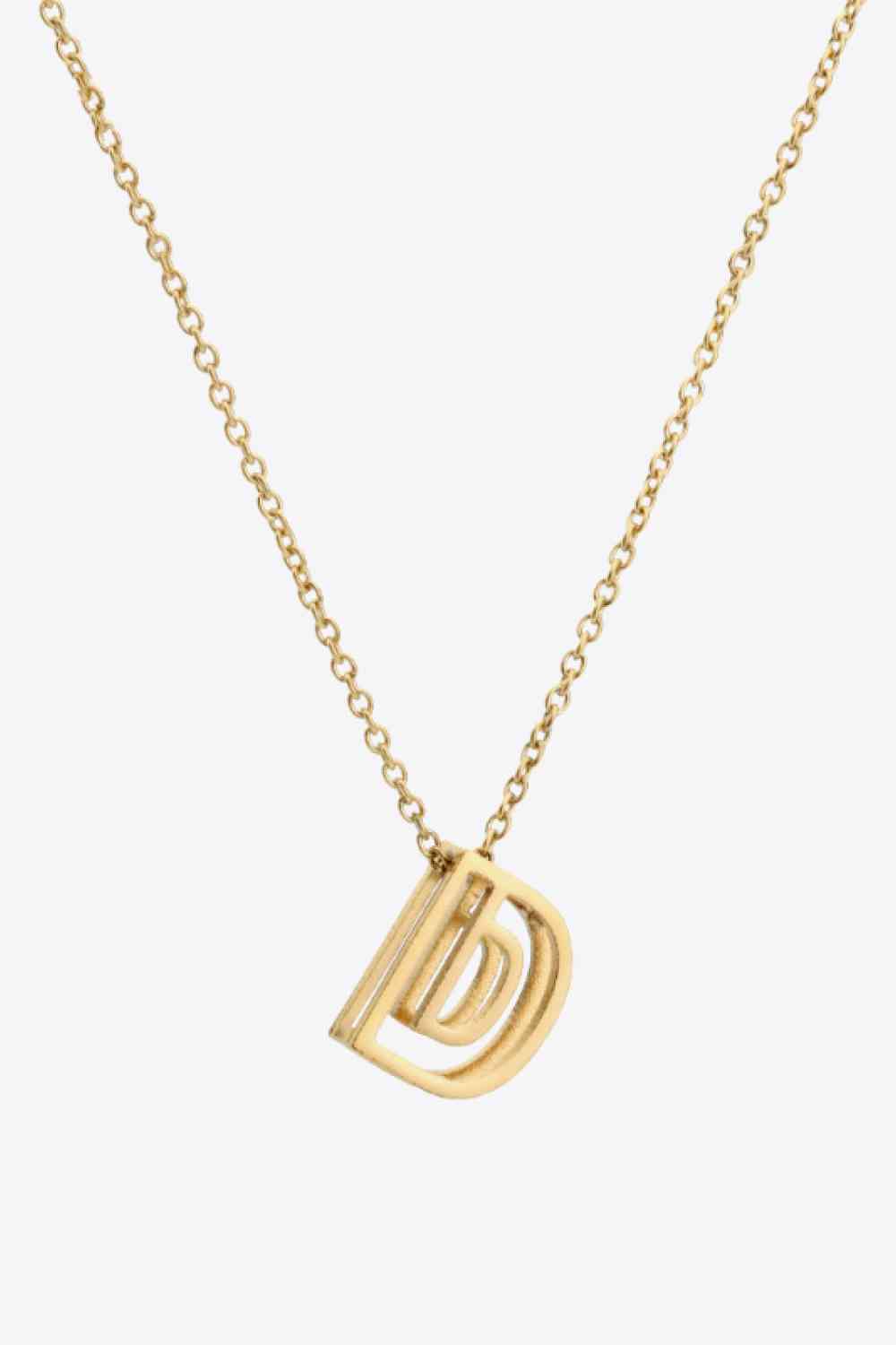 3D Boxed Initial Pendant Necklace A-J