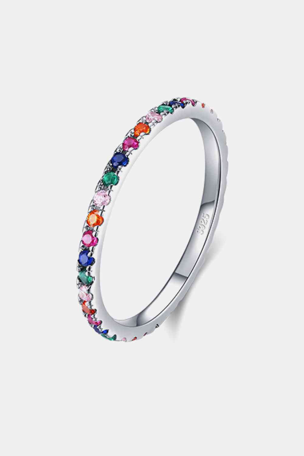 Sterling Silver Multicolor Cubic Zirconia Ring