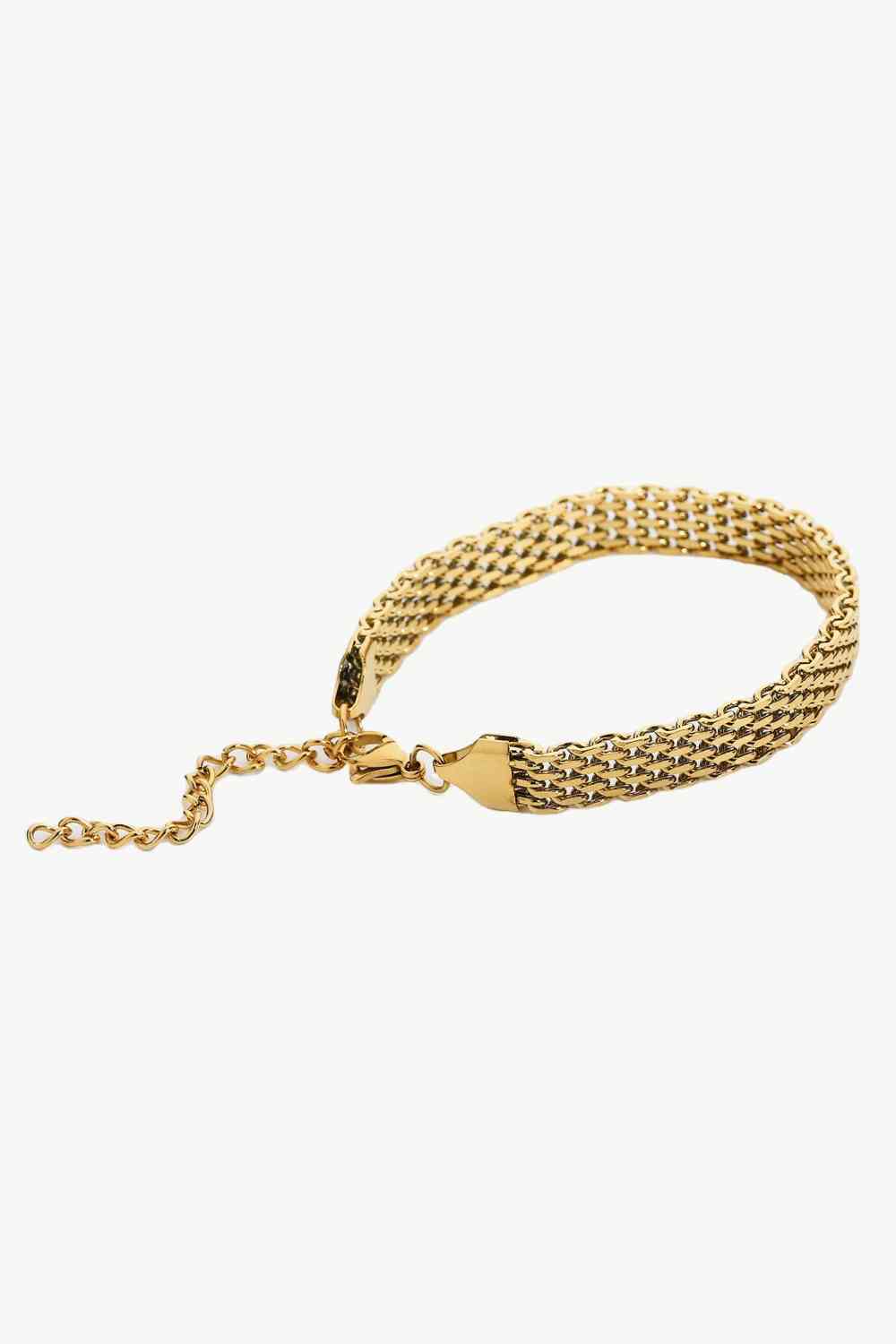Wide Mesh Chain Adjustable Bracelet