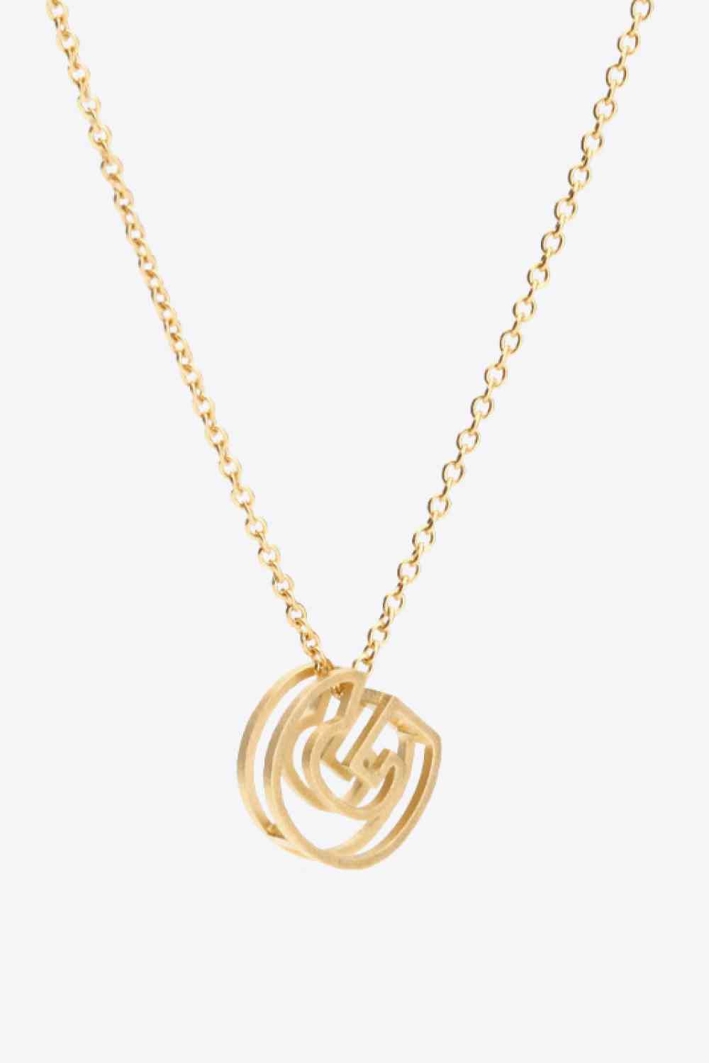 3D Boxed Initial Pendant Necklace A-J