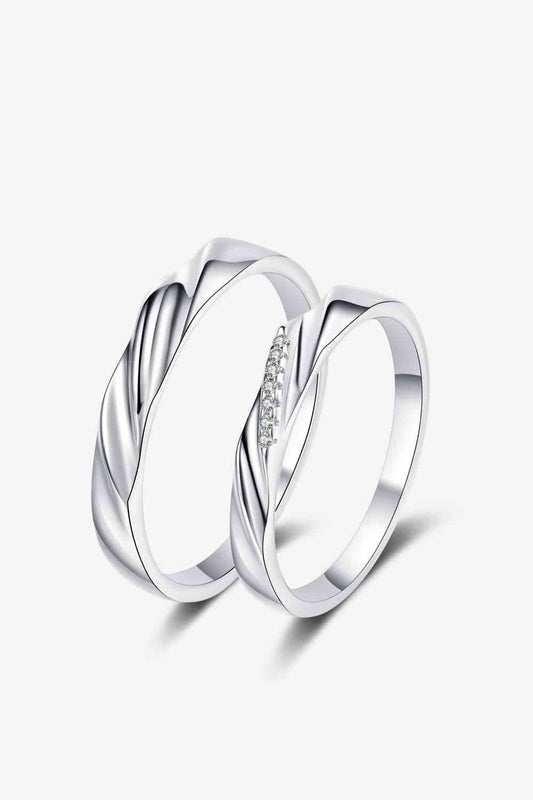 Moissanite Twist Design Sterling Silver Band- Men/Women