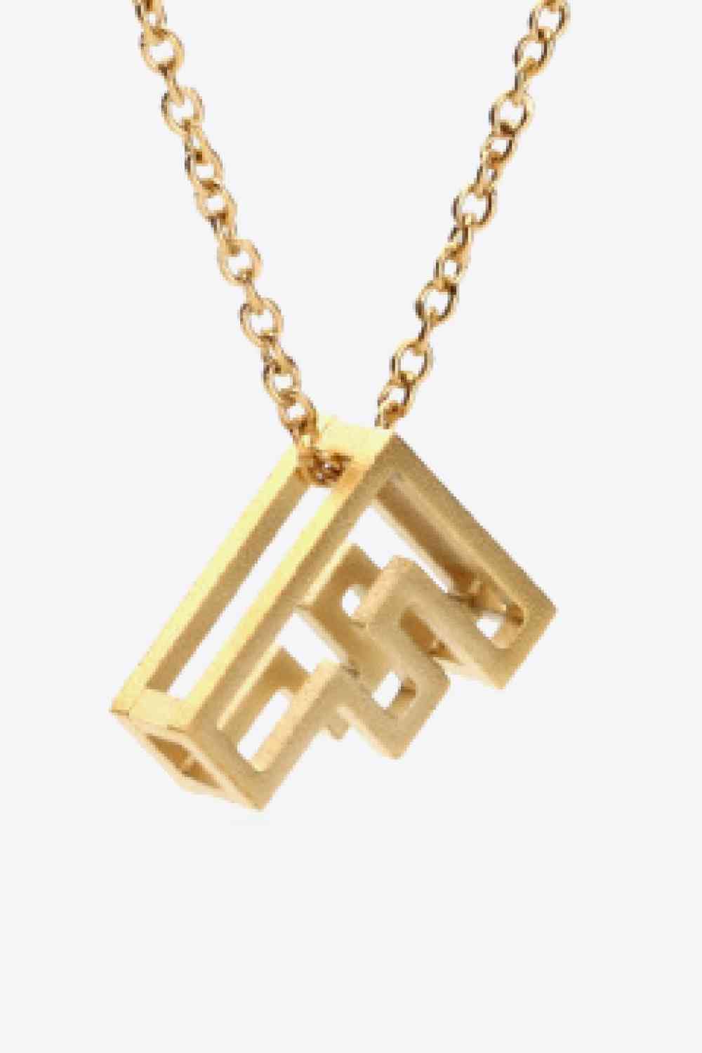 3D Boxed Initial Pendant Necklace A-J