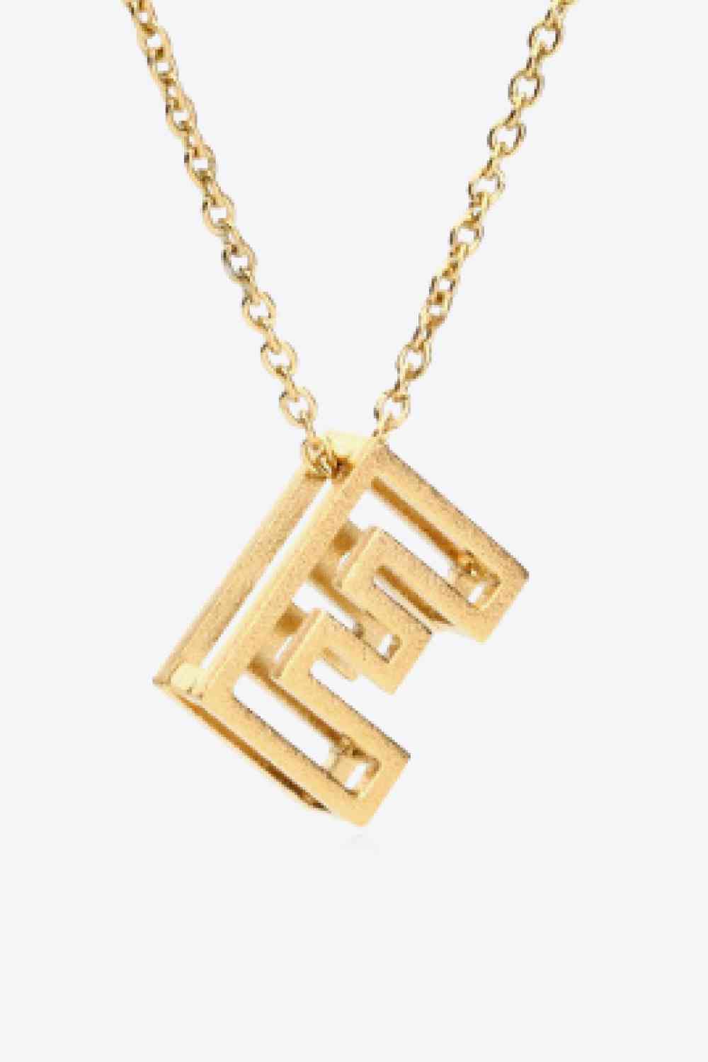 3D Boxed Initial Pendant Necklace A-J