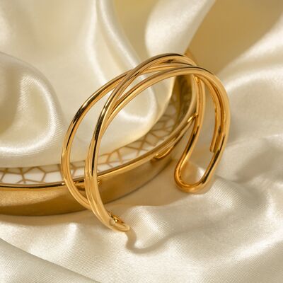 Minimalist Gold Layered-Look Cuff Bracelet