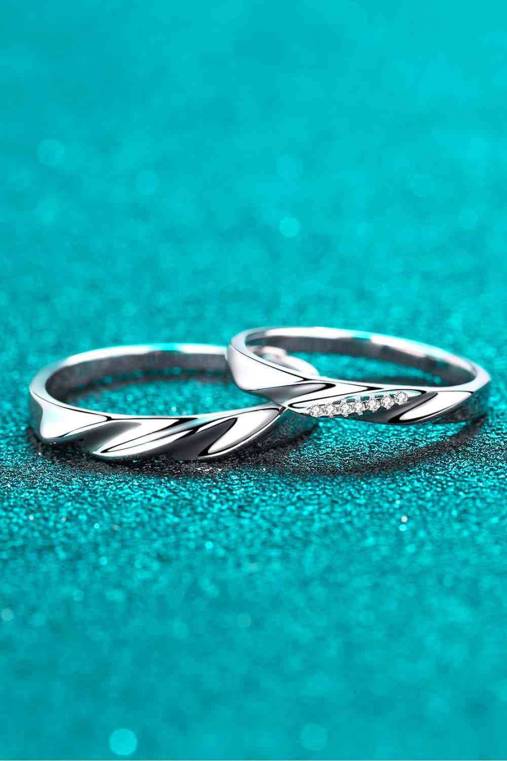 Moissanite Twist Design Sterling Silver Band- Men/Women