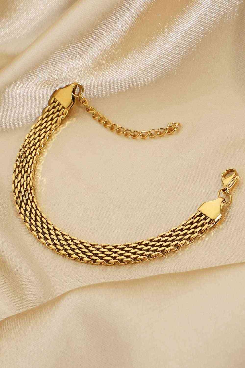 Wide Mesh Chain Adjustable Bracelet