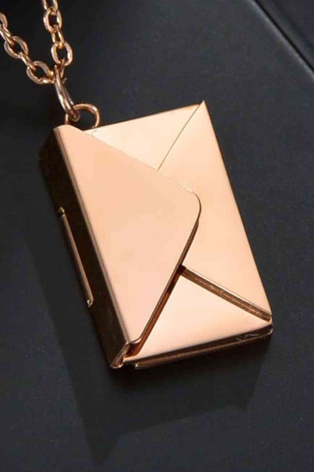 Love Letter Envelope Necklace- Gold, Silver, Rose Gold