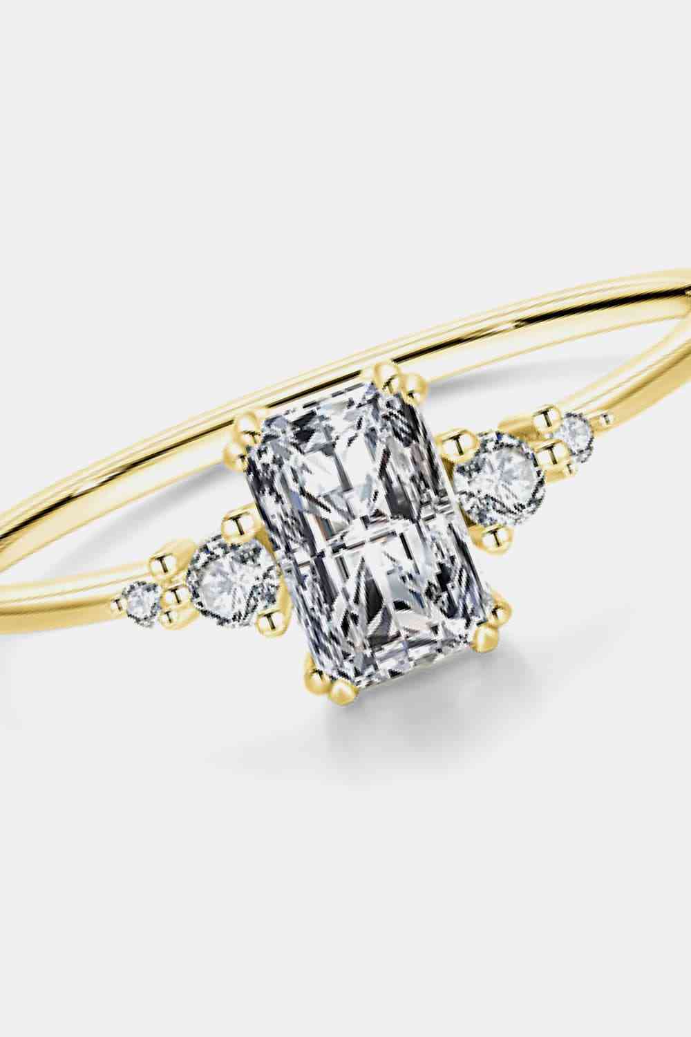 Radiant Cut White Zircon Ring Gold/Silver