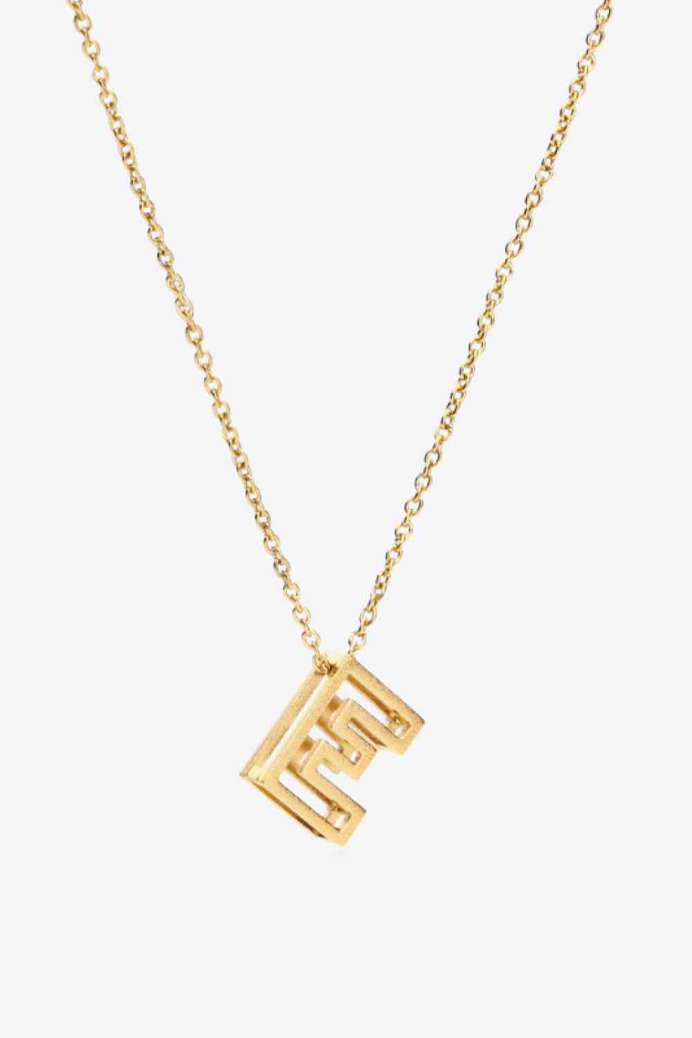 3D Boxed Initial Pendant Necklace A-J