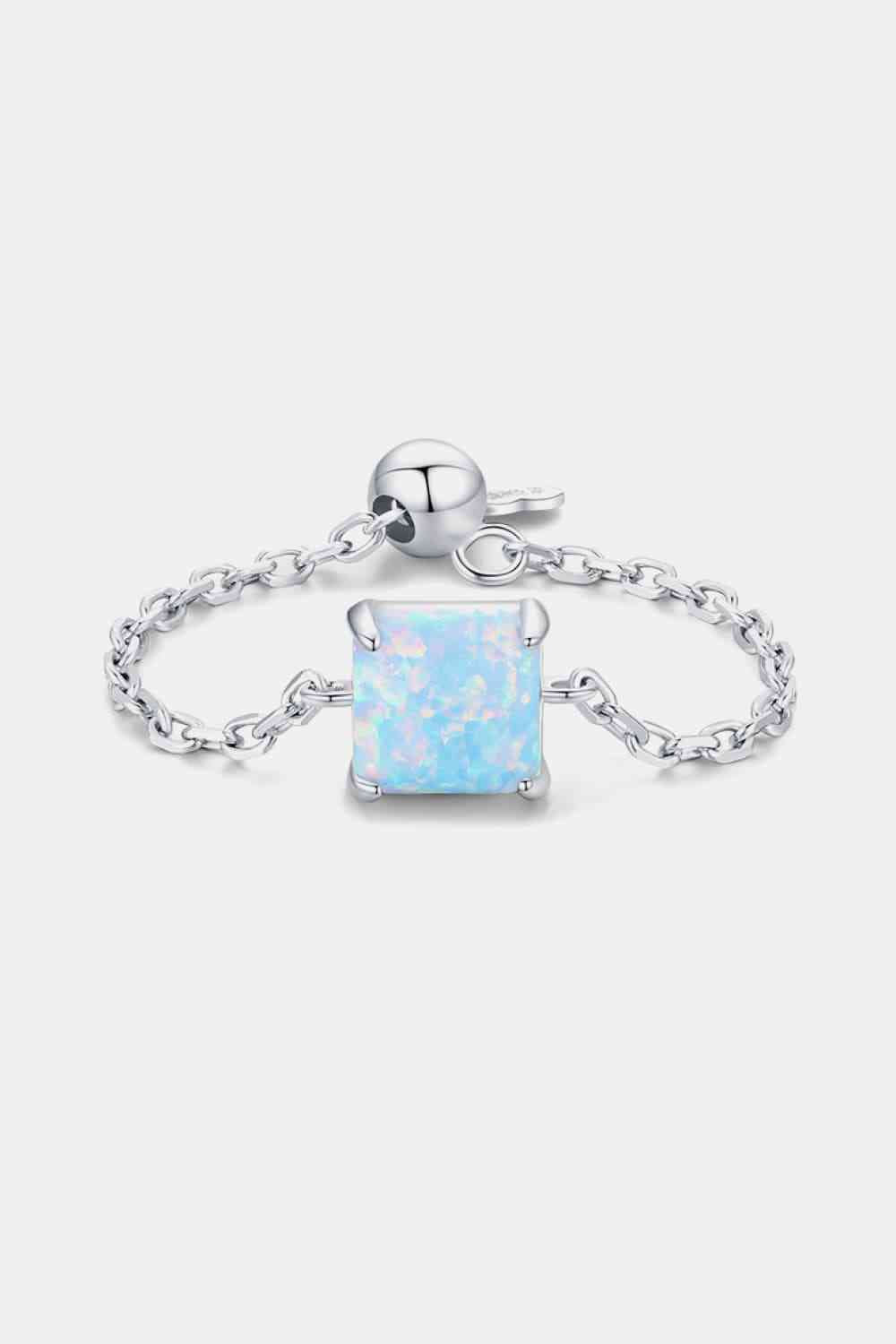 Silver Opal Adjustable Chain Ring- Six Colors