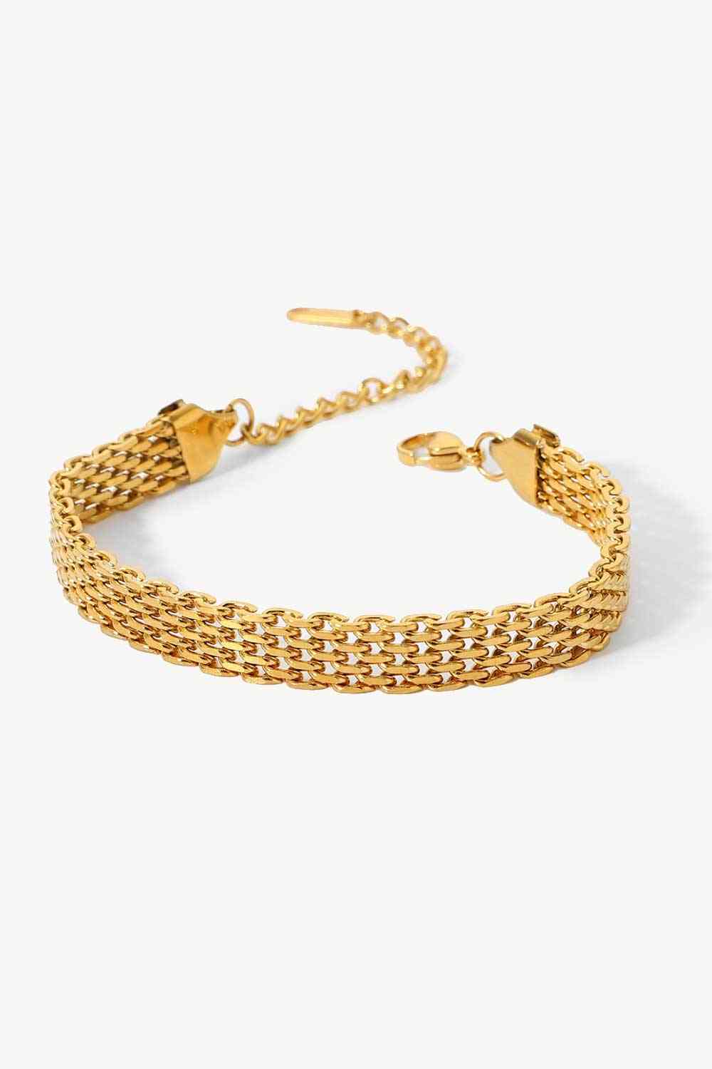 Wide Mesh Chain Adjustable Bracelet