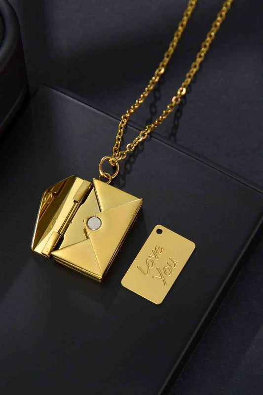 Love Letter Envelope Necklace- Gold, Silver, Rose Gold