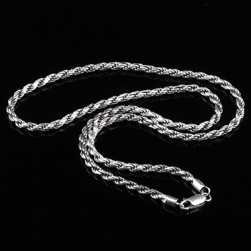 Sterling Silver Rope Chain Necklace 20"