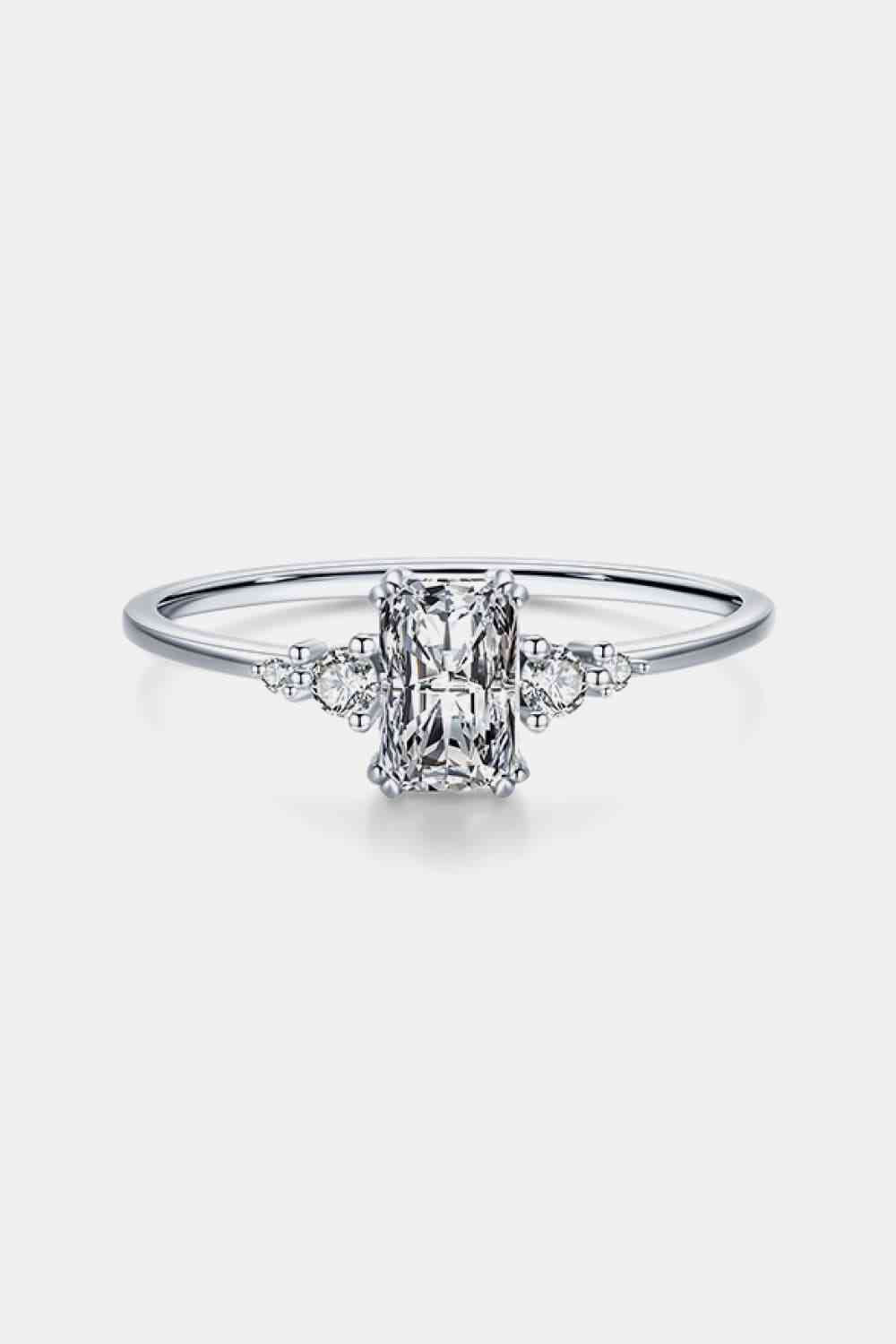 Radiant Cut White Zircon Ring Gold/Silver