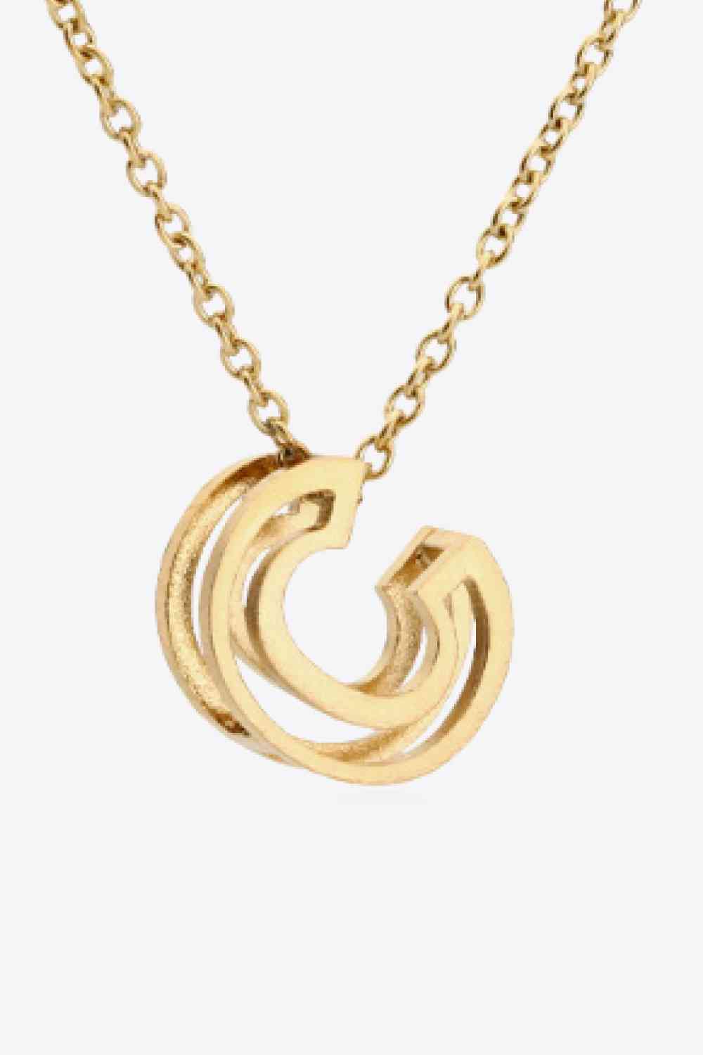 3D Boxed Initial Pendant Necklace A-J