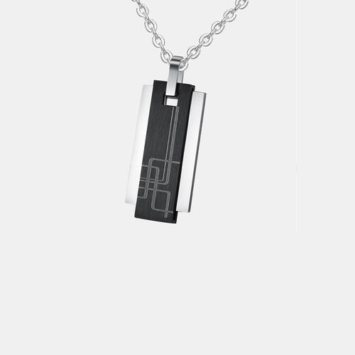 Minimalist Black/Silver Swing Bar Cable Chain Necklace 22"
