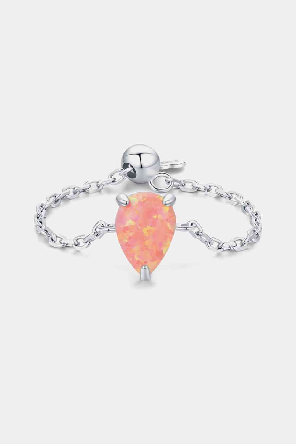 Silver Opal Adjustable Chain Ring- Six Colors