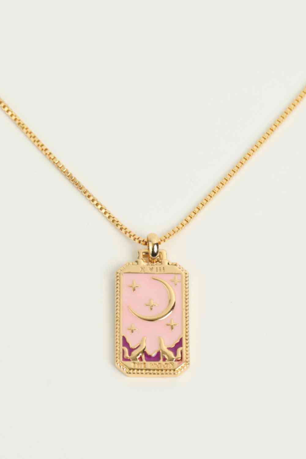 Tarot Card Pendant Box Chain Necklace
