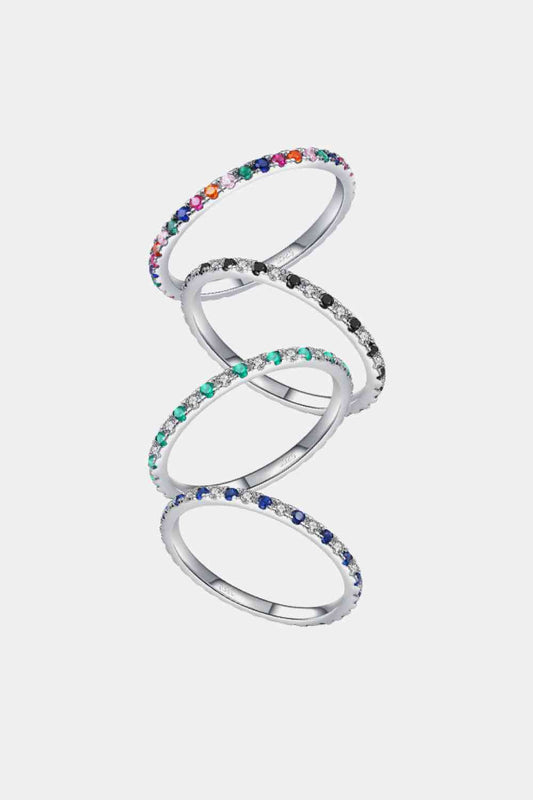 Sterling Silver Multicolor Cubic Zirconia Ring