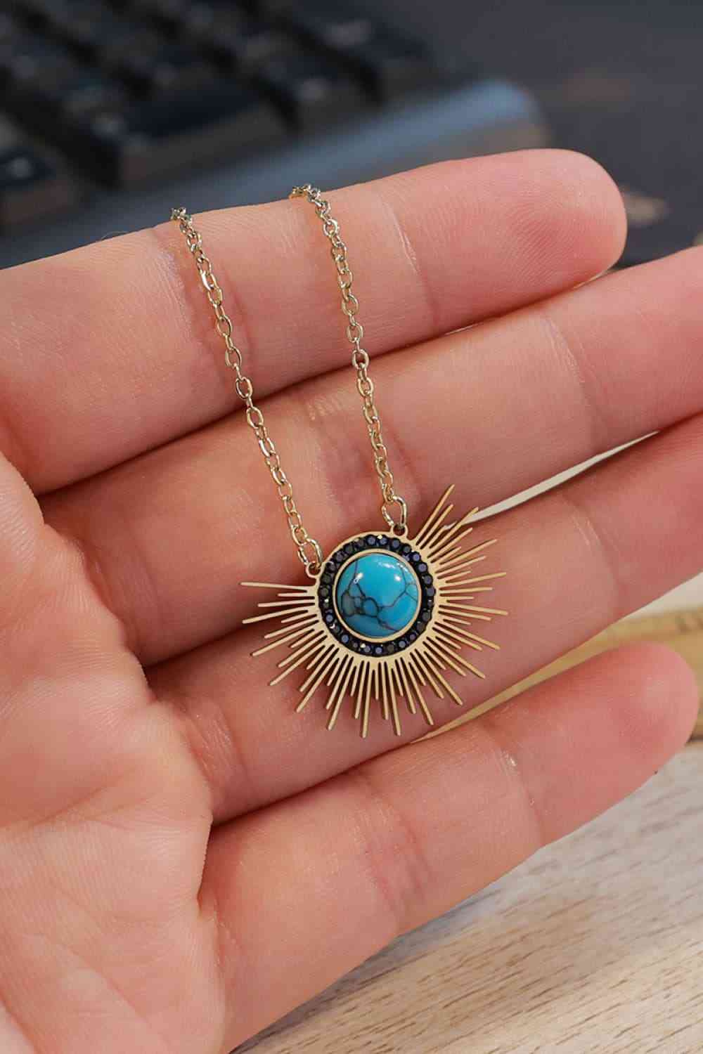 Turquoise Sunburst Necklace